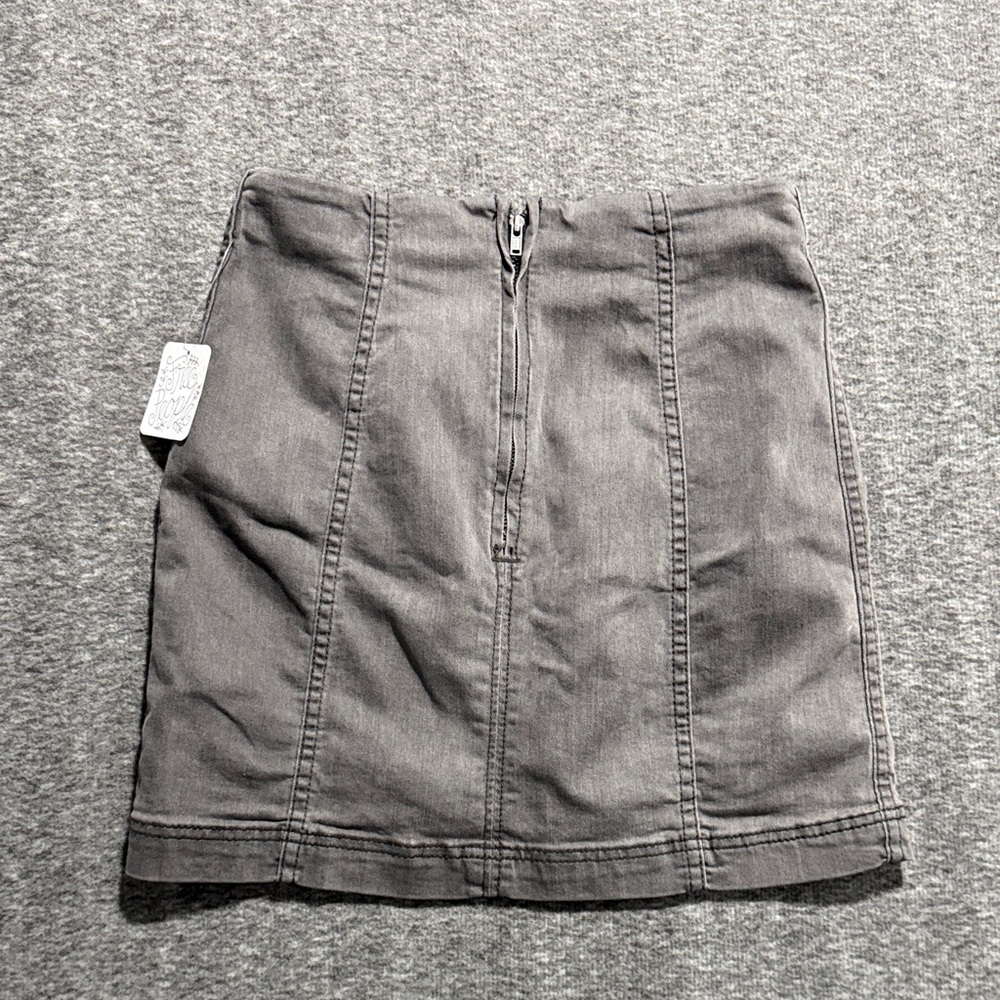 NWT Free People Grey Panel Mini Skirt Women’s Size 4 - Picture 4 of 7